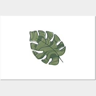 Green Camouflage Tropical Leaf Posters and Art